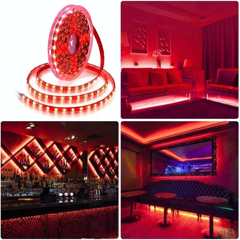 USB 5050 SMD LED Red Light Waterproof Epoxy Rope Light, 30 LED/m, DC 5V, Length: 2m