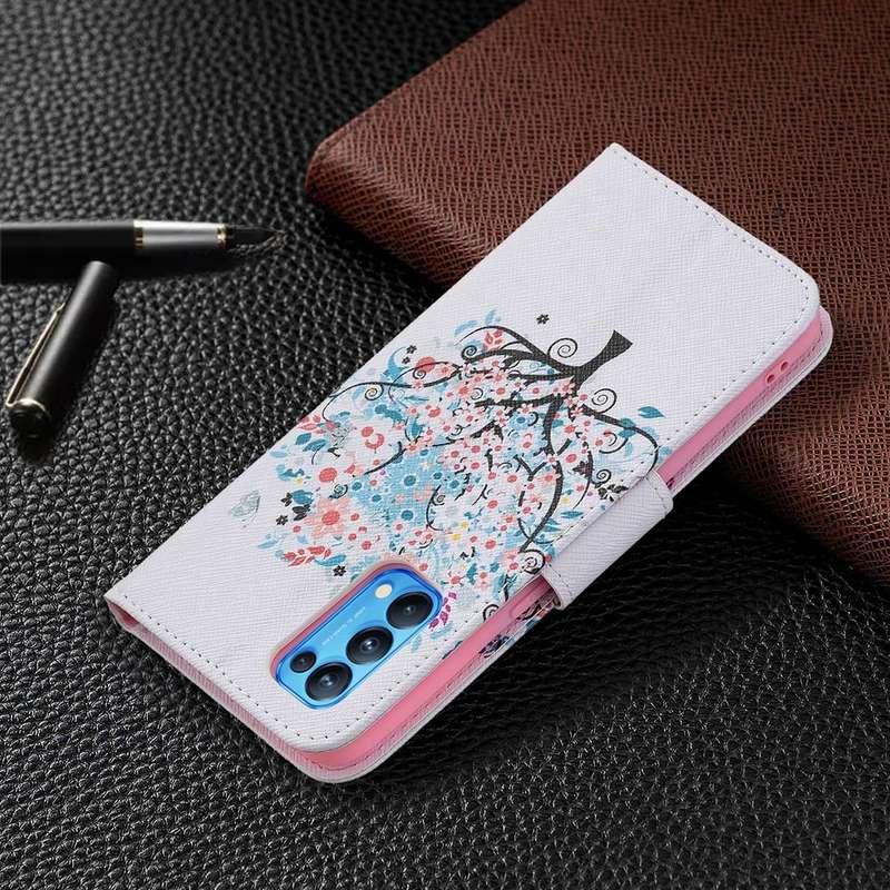 For OPPO Reno5 Colored Drawing Pattern Horizontal Flip Leather Case with Holder & Card Slots & Wa...