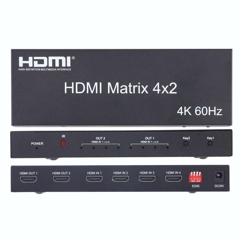 HDMI 4x2 Matrix Switcher / Splitter with Remote Controller, Support ARC / MHL / 4Kx2K / 3D, 4 Por...