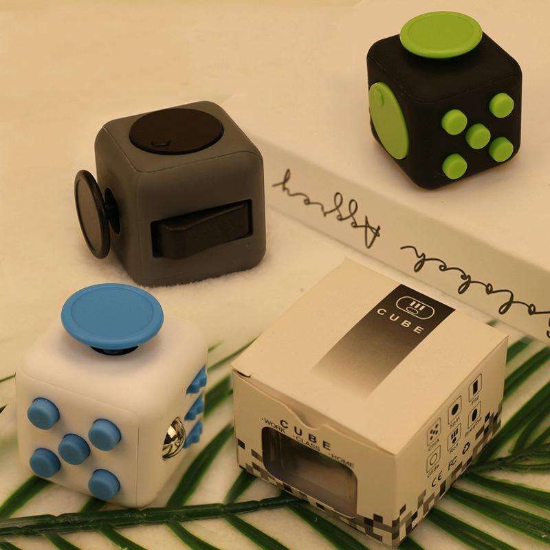 3 PCS Decompression Cube Toy Adult Decompression Dice, Colour: Gray + Black