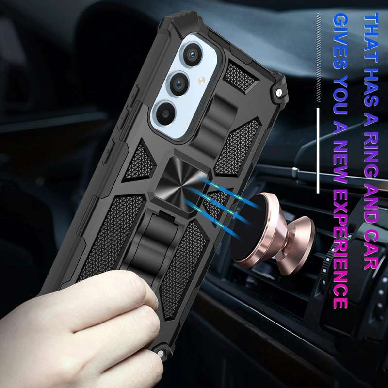 For Samsung Galaxy A54 5G Armor Shockproof TPU + PC Magnetic Protective Phone Case with Holder(Bl...