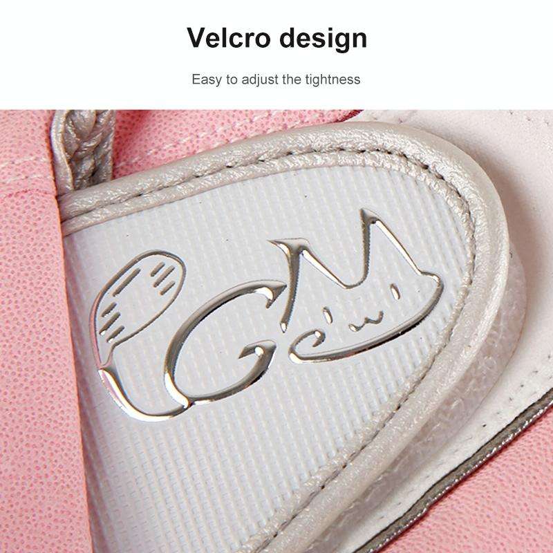 PGM One Pair Golf Non-Slip PU Leather Gloves for Women (Color:Pink Size:18)