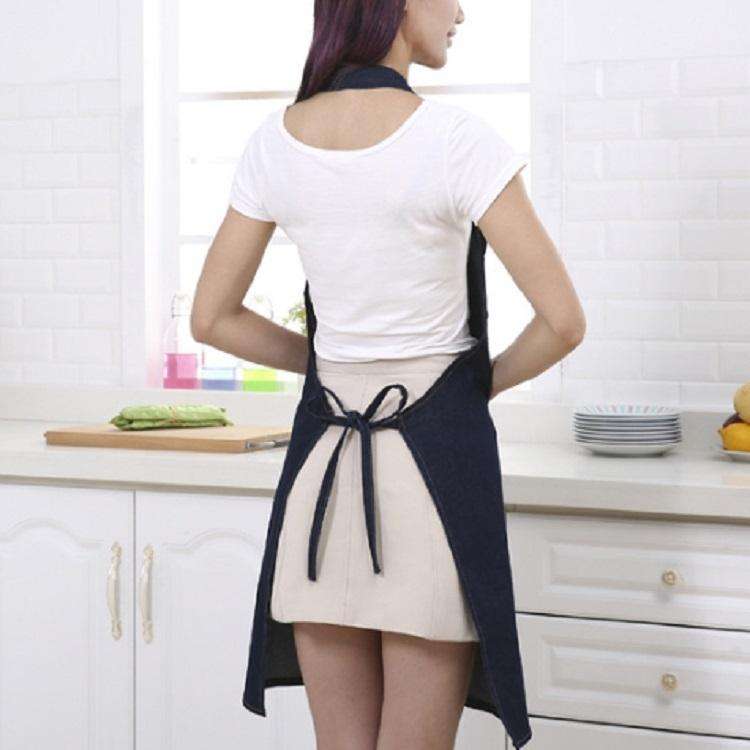 Halter Adjustable Denim Apron(Navy)