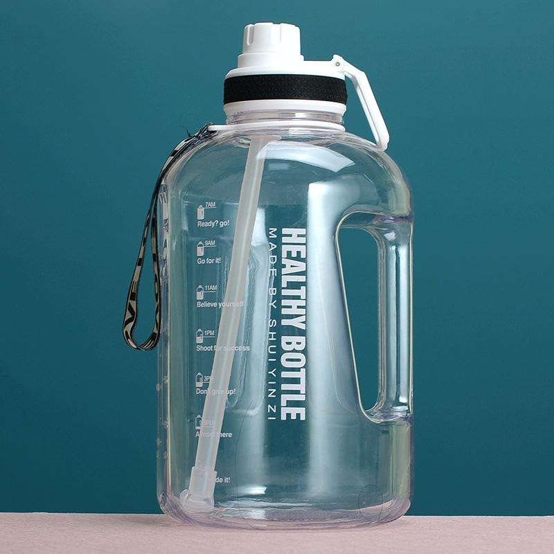 2.2L Large-Capacity Water Cup Sports And Fitness Straw Large Water Bottle Heat-resistant Plastic ...
