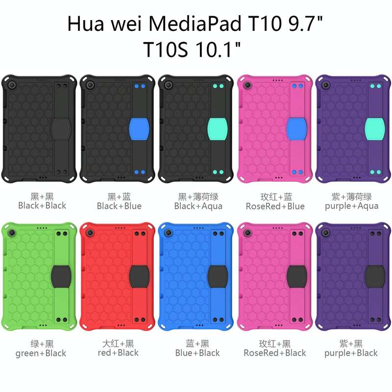 For Huawei MediaPad T10 9.7 / T10 10.1 Honeycomb Design EVA + PC Material Four Corner Anti Fallin...