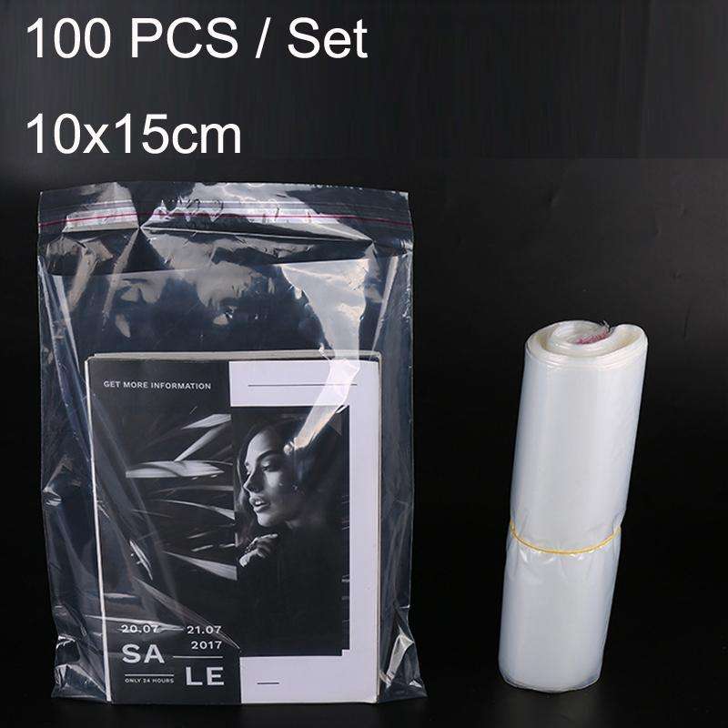 100 PCS / Set PE Clothing Packaging Bag Transparent Self-Stick Bag Jewelry Plastic Sealed Bag, Si...