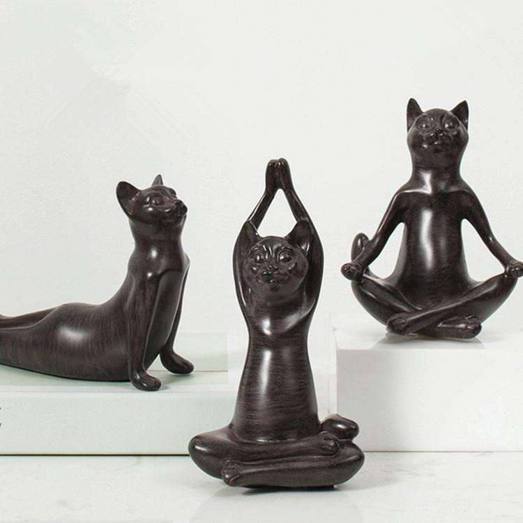 Yoga Cat Animal Figurine Home Decoration Crafts( Upper Dog)