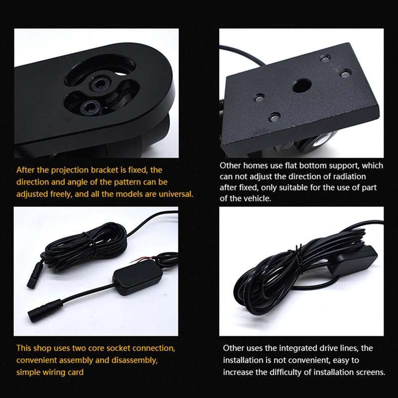 2 PCS DC 8-36V Ghost Shadow Courtesy Angel Wings Projection Lamp Car Door LED Welcome Lights(Ice ...