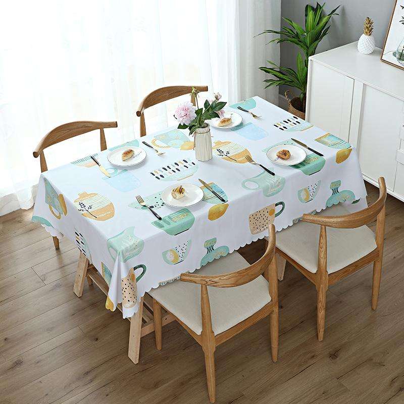 Printinging Coffee Dining Table Cloth PVC Waterproof Oilproof Anti-scalding Tablecloth, Size:140x...