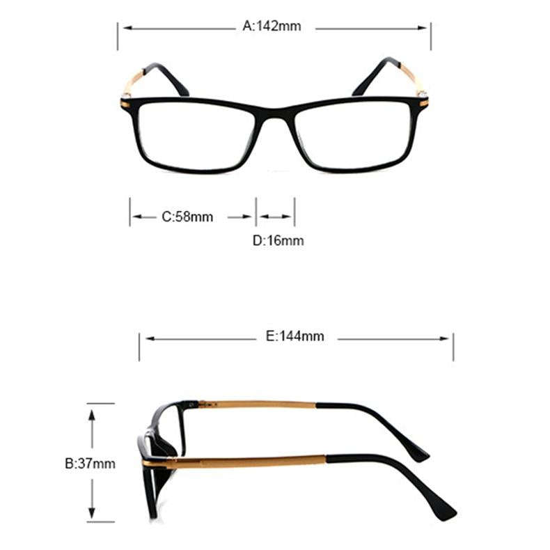 Black Frame Spring Hinge Anti Fatigue & Blue-ray Presbyopic Glasses, +4.00D
