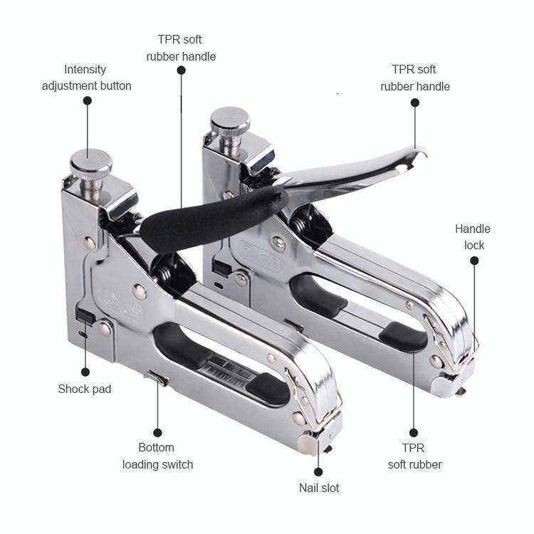Nail Gun U Type / T Type / Door Type Nail Universal Nailer with Handle Case & 1000 PCS Nails