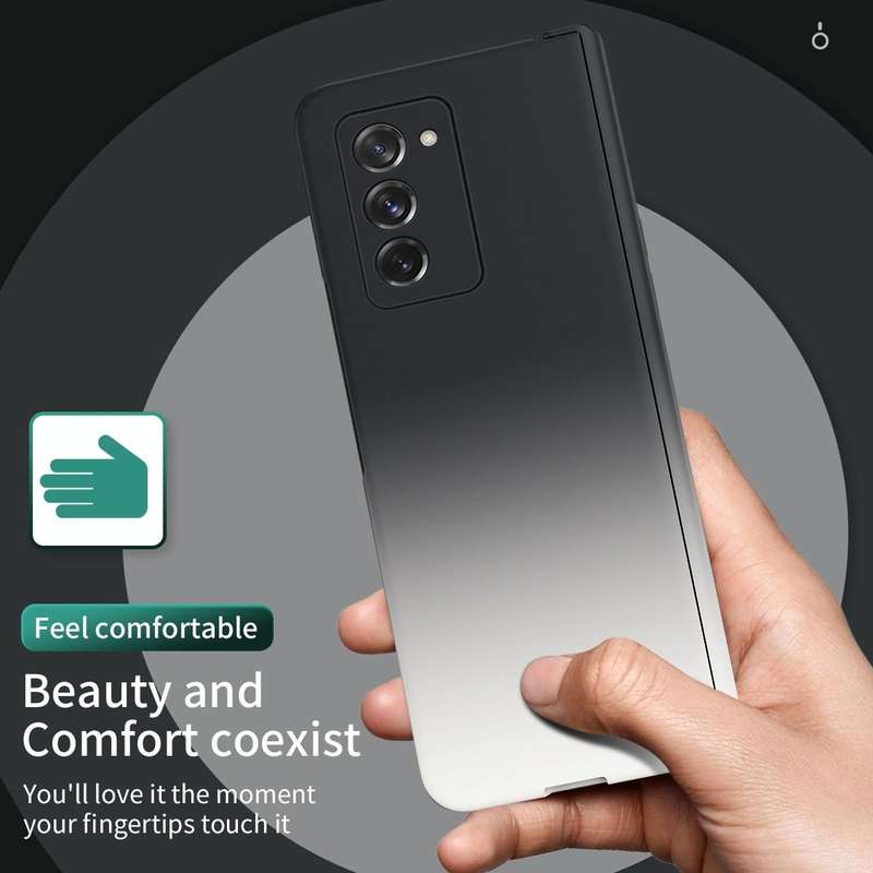 For Samsung Galaxy Z Fold2 5G Colorful Gradient Phone Case(Black White)