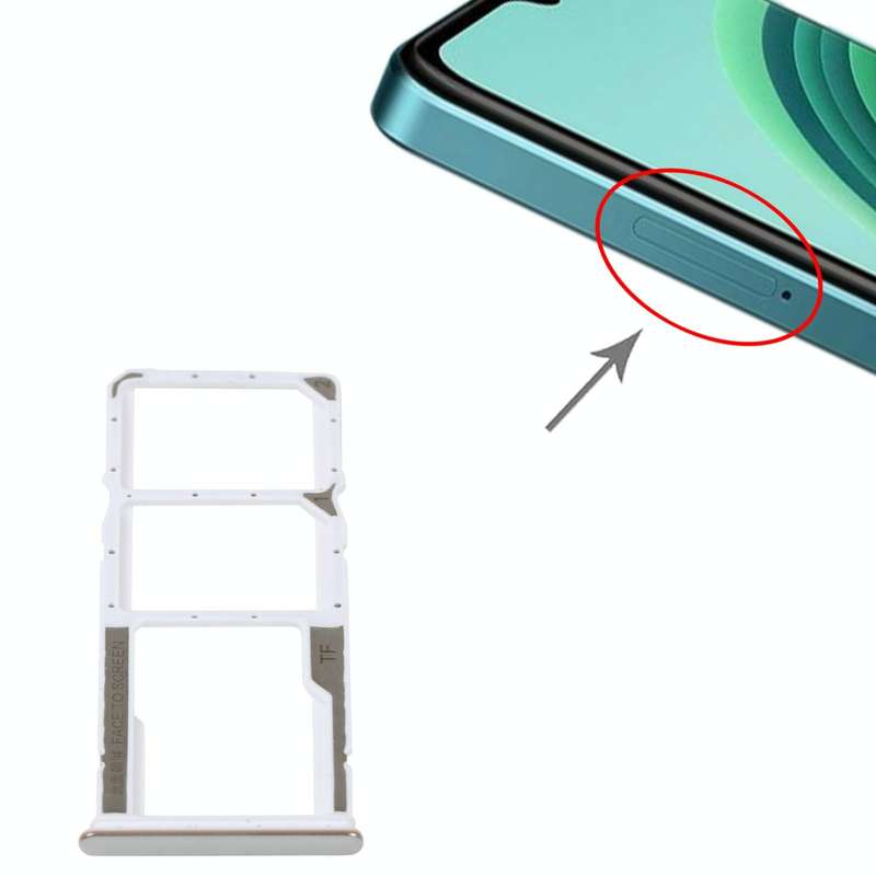 SIM Card Tray + SIM Card Tray + Micro SD Card Tray For Xiaomi Redmi Note 11E (Silver)