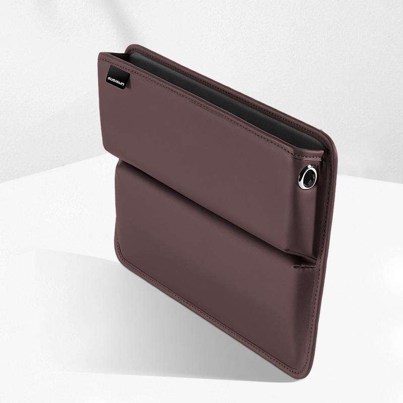 SUSISUN 049 Multifunctional Car Seat Slit Storage Box, Color: Brown