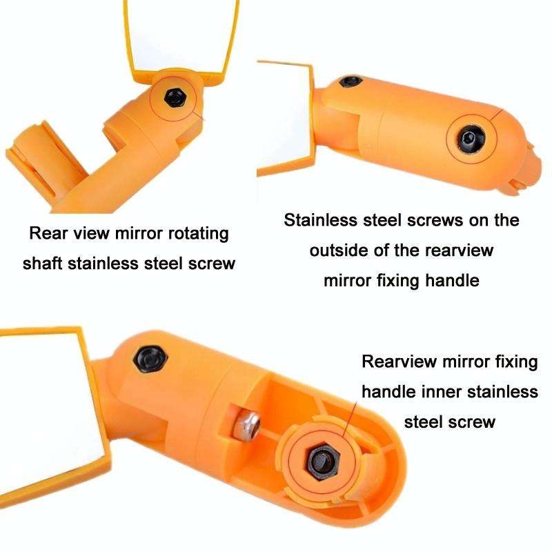 2 Pairs Adjustable Bicycle Flat Rearview Mirror Cycling Accessories(Yellow)