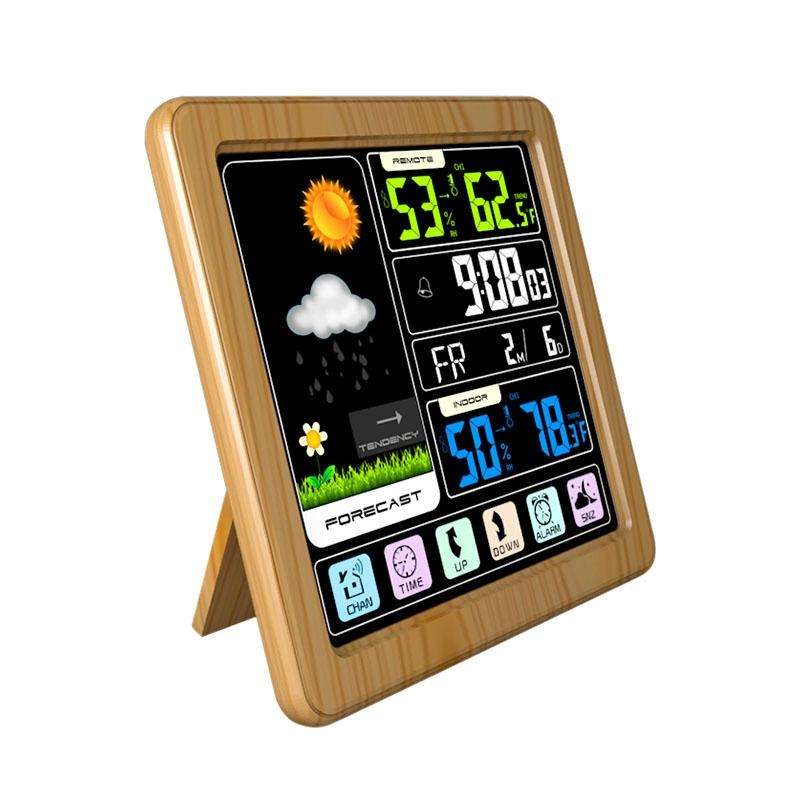 TS-3310 Wireless Weather Clock Multifunctional Color Screen Clock Creative Home Touch Screen Ther...