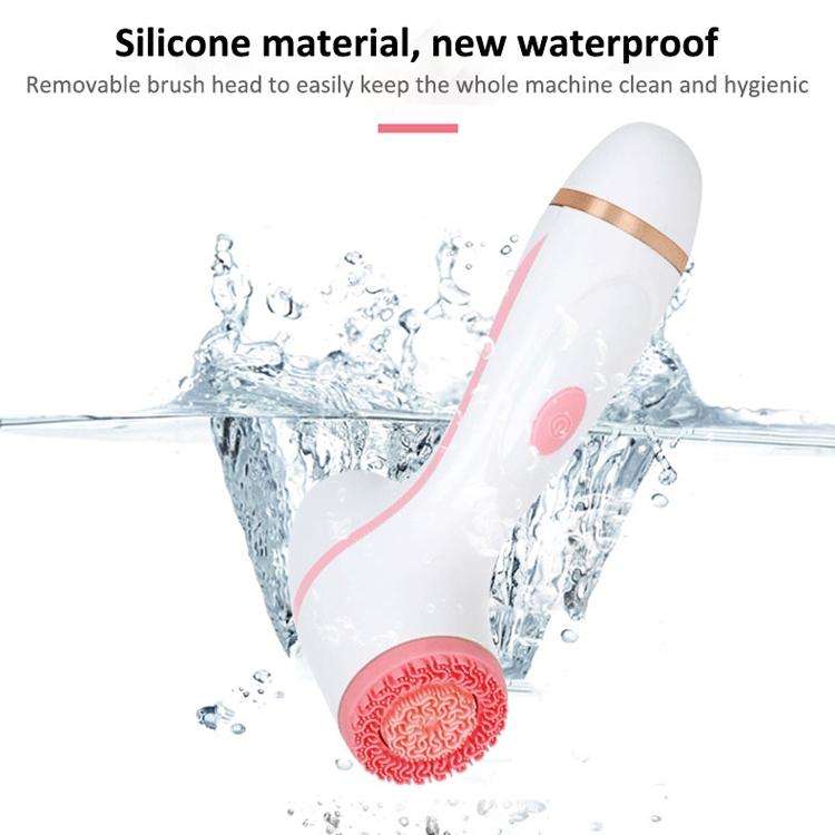CNaier AE-868 Battery-powered Silicone Ultrasonic Vibration Face Skin Care Electric Facial Cleans...