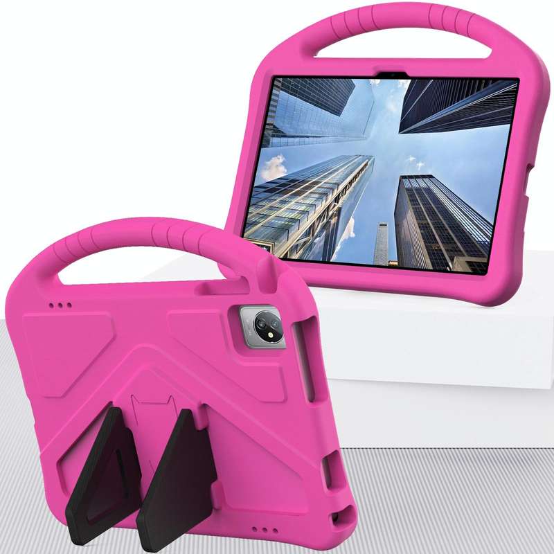 For Blackview Tab 8 WiFi 10.1 2023 EVA Shockproof Tablet Case with Holder(Rose Red)