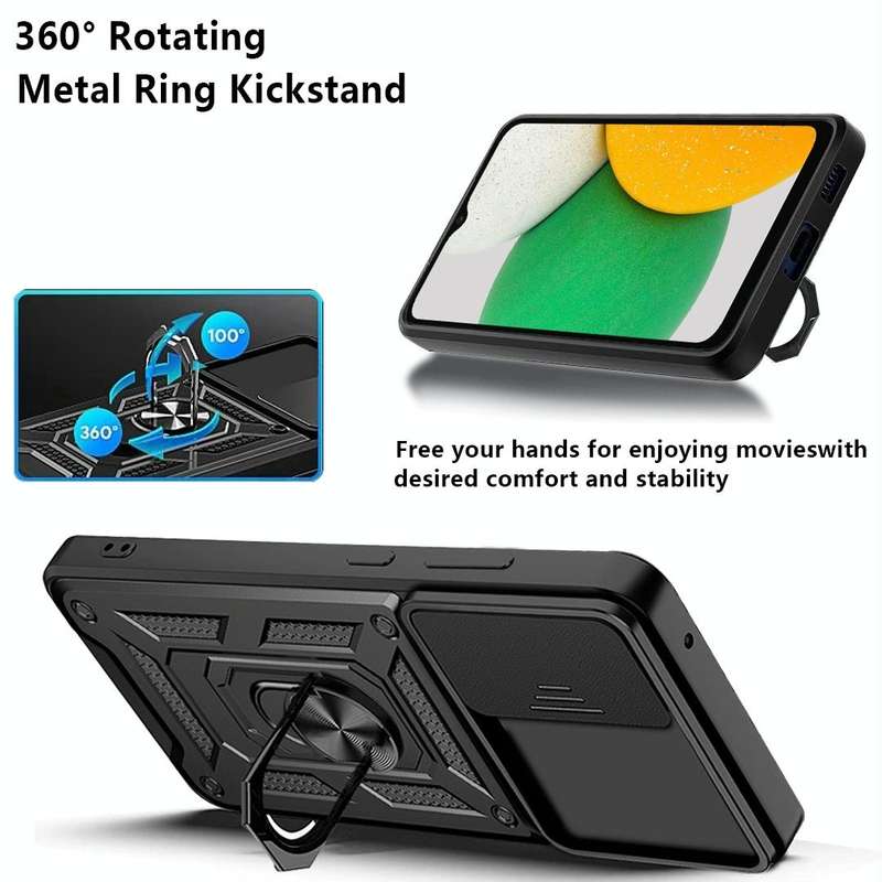 For Samsung Galaxy A03 Core Sliding Camera Cover Design TPU+PC Phone Case(Black)
