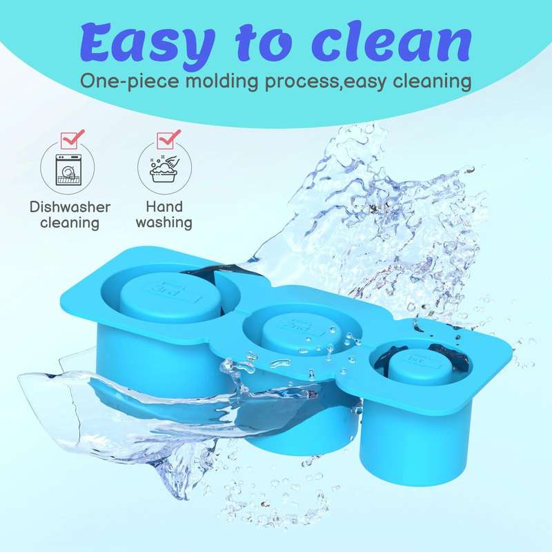 Silicone Ice Molds With Lid For Stanley Tumblers Cups Can Making 3 Hollow Cylinders(Green)
