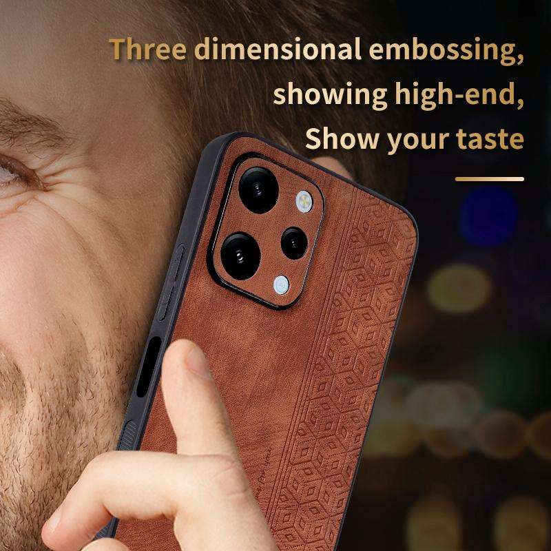 For Xiaomi Redmi 12 AZNS 3D Embossed Skin Feel Phone Case(Black)