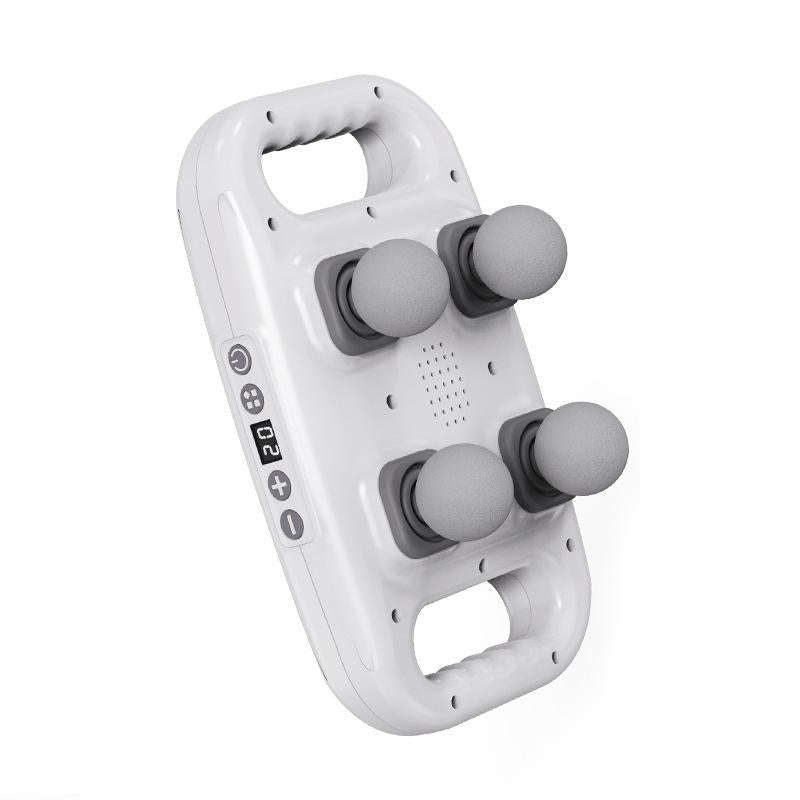 4-Head Waist Back Massager Handheld Deep Tissue(White)