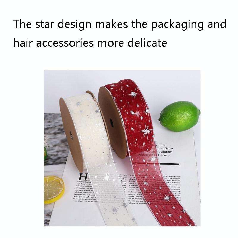Starry Sky Yarn Ribbon Gift Box Packaging Bow Tie Ribbon, Specification: 2.5CM(Black)