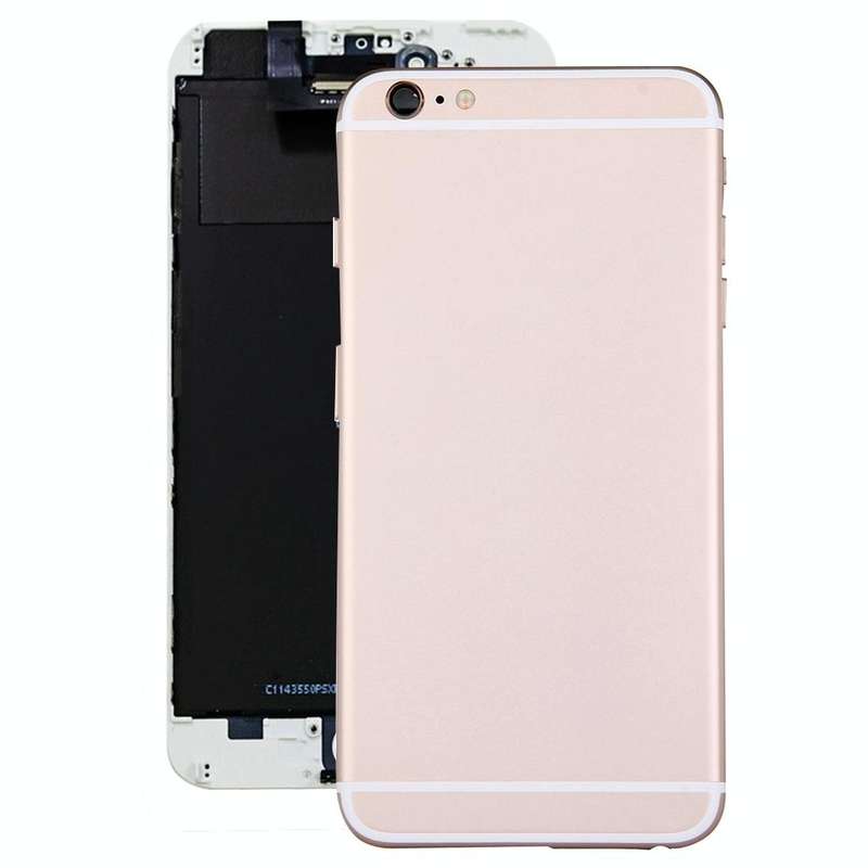 Full Housing Back Cover with Power Button & Volume Button Flex Cable for iPhone 6 Plus(Gold)