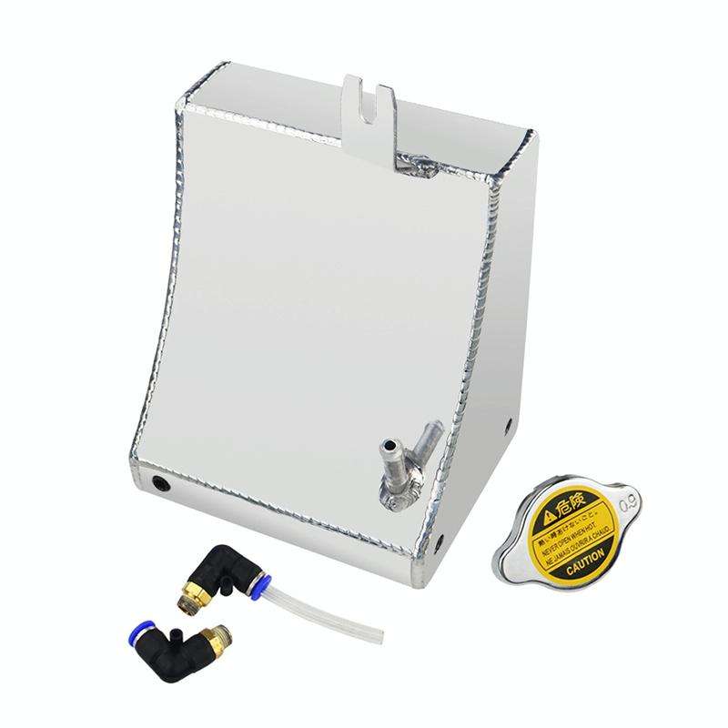Car Modified Triangle Aluminum Alloy Cooling Water Tank Bottle Can for Nissan (Silver)