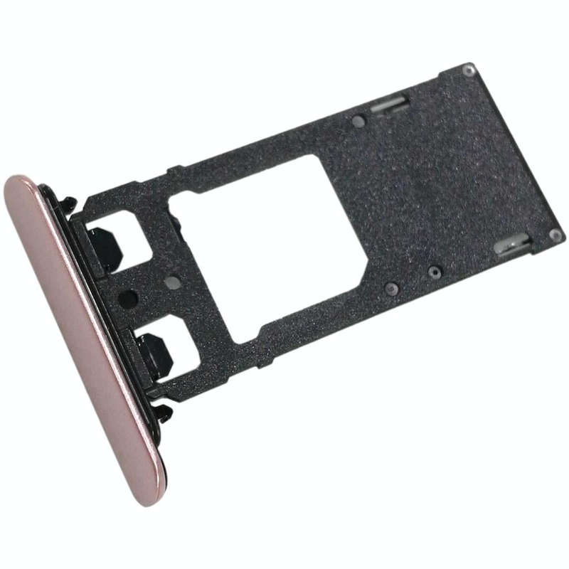 SIM1 Card Tray + SIM2 Card / Micro SD Card Tray for Sony Xperia XZ(Pink)