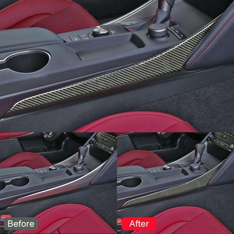Car Carbon Fiber Gear Position Side Decorative Strip for Lexus IS250 2013-, Left Drive