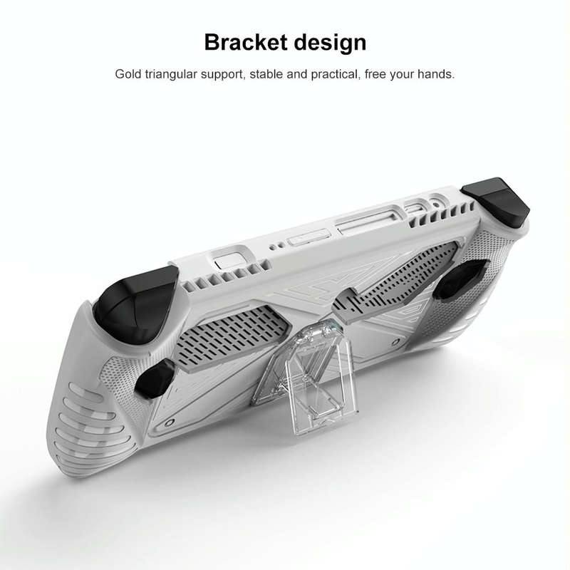 For Asus ROG Ally Game Console TPU Soft Cover With Holder Bracket(Black)