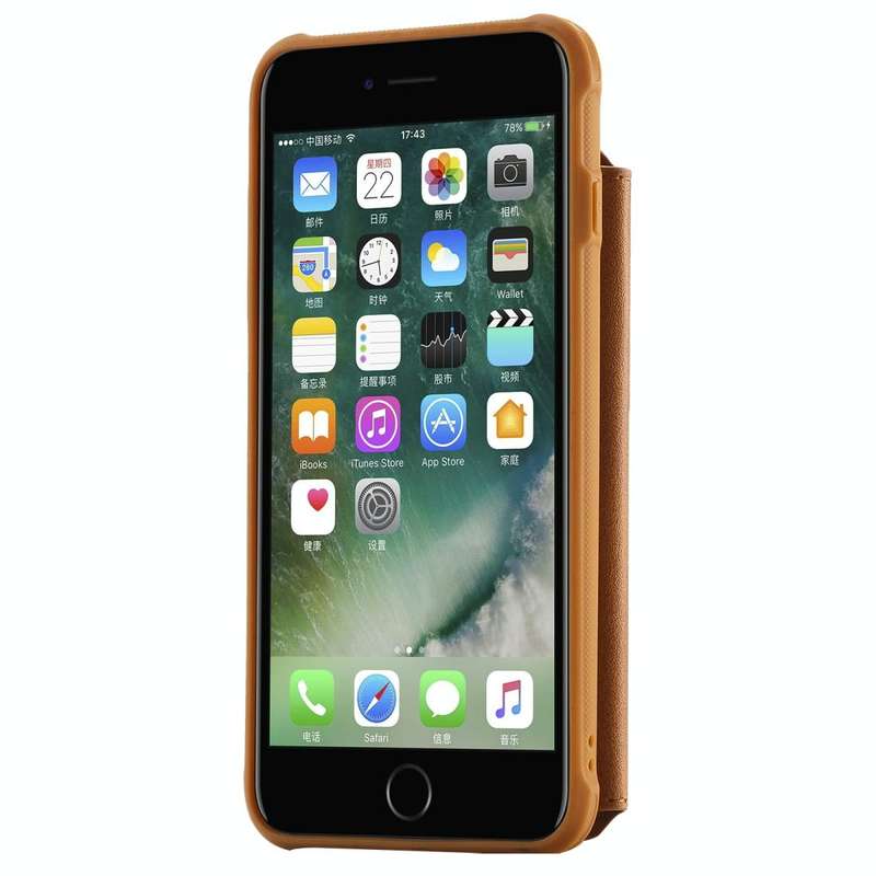 For iPhone 7 Plus / 8 Plus Zipper Shockproof Protective Case with Card Slots & Bracket & Photo Ho...