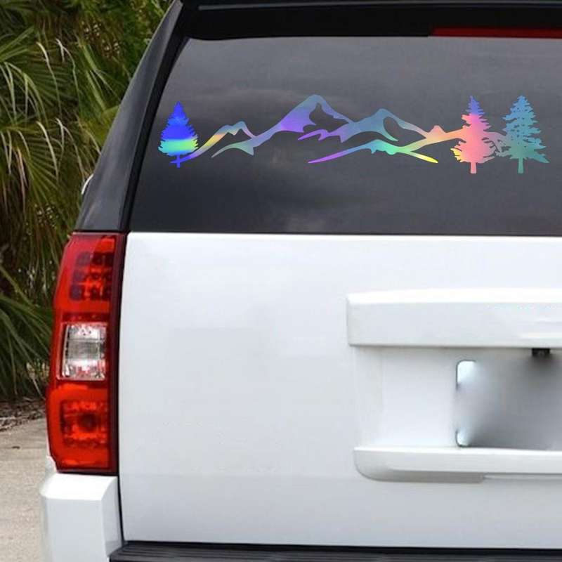 2 PCS D-791 Mountain Forest Car Sticker SUV Off-Road Vehicle Body Sticker Rear Windshield Car Sti...