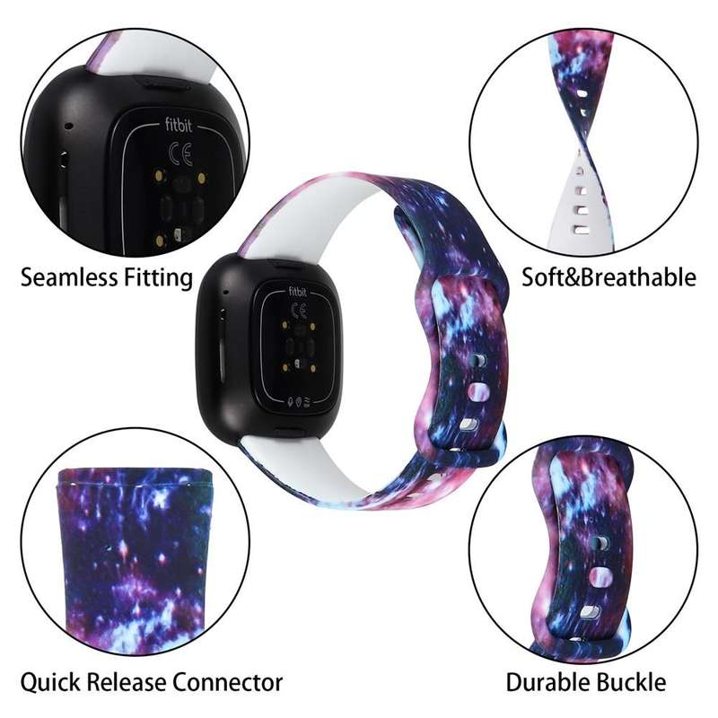 For Fitbit Versa 3 Printing Watch Band, Size: S (A)