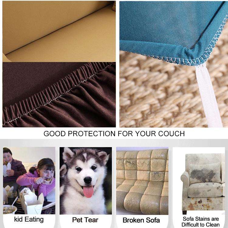 Four Seasons Solid Color Elastic Full Coverage Non-slip Sofa Cover(Dark Green)