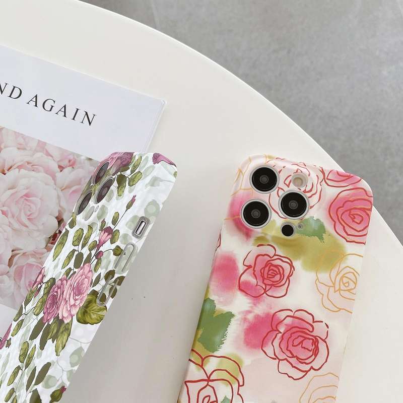 For iPhone 11 Water Sticker Flower Pattern PC Phone Case(Colorful Flowers)