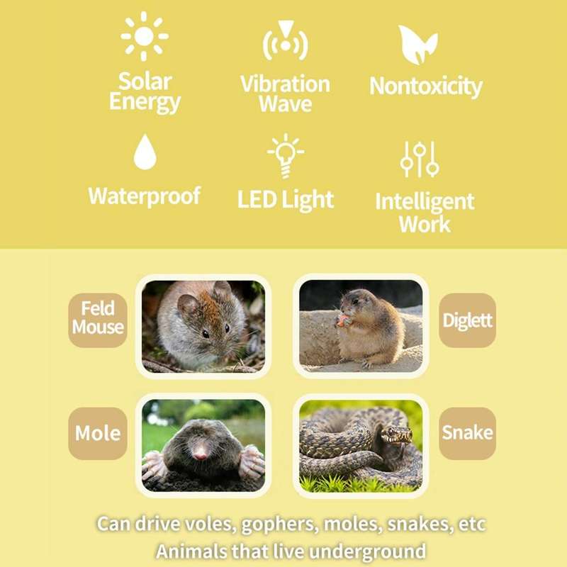 SJZ057 Outdoor IP66 Waterproof Solar Ultrasonic Rat Repeller Orchard Ultrasonic Animal Repeller(O...