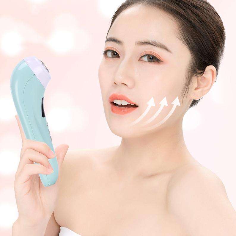 Facial Ultrasonic Iontophoresis Micro-Current Color Light Skin Rejuvenation Device(Light Purple)