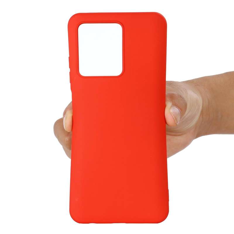 For ZTE Blade V30 Solid Color Liquid Silicone Dropproof Full Coverage Protective Case(Red)