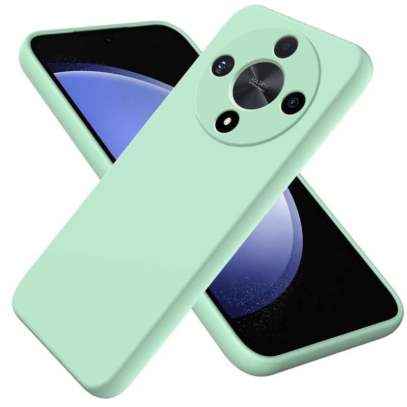 For Honor X9b Solid Color Liquid Silicone Dropproof Full Coverage Protective Case(Green)