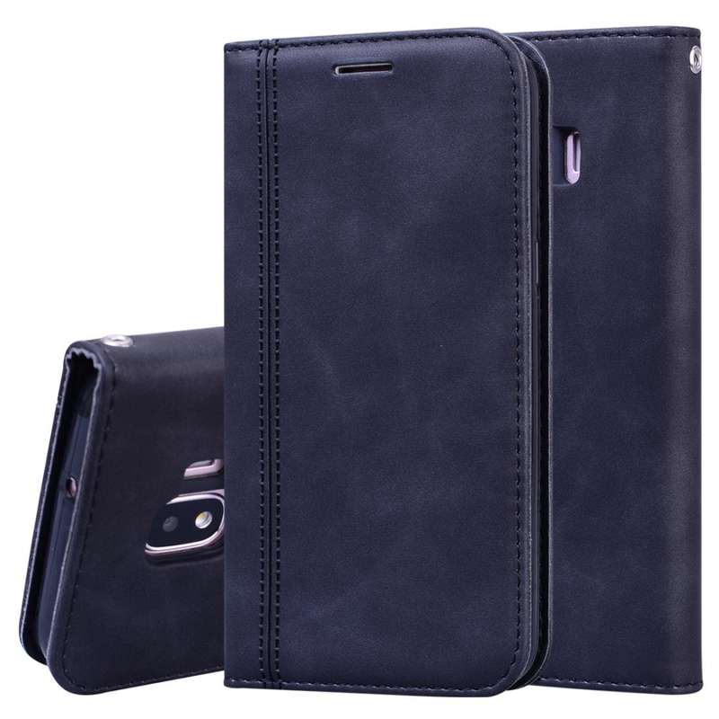For Samsung Galaxy J2 Core Frosted Business Magnetic Horizontal Flip PU Leather Case with Holder ...