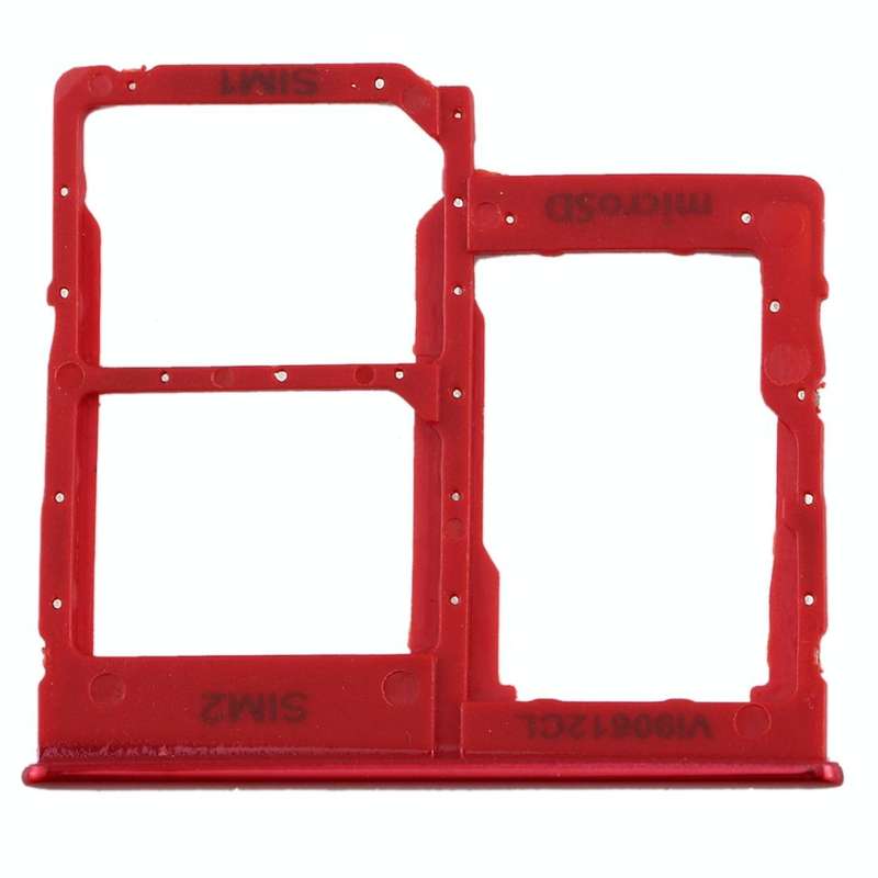 For Galaxy A40 SIM Card Tray + SIM Card Tray + Micro SD Card Tray (Red)