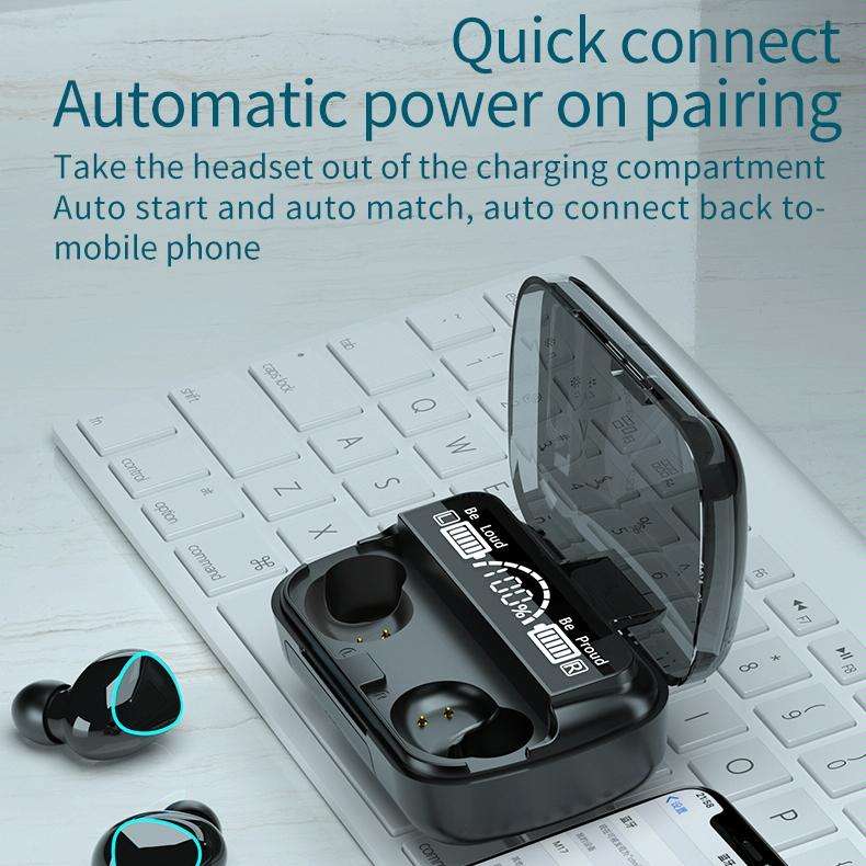 M10 Bluetooth 5.1 TWS Digital Display Wireless Bluetooth Earphone with Charging Box, Support Touc...
