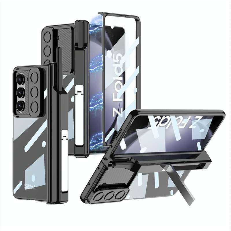 For Samsung Galaxy Z Fold5 5G GKK Integrated Push Lens Window Fold Hinge Phone Case with Pen Slot...