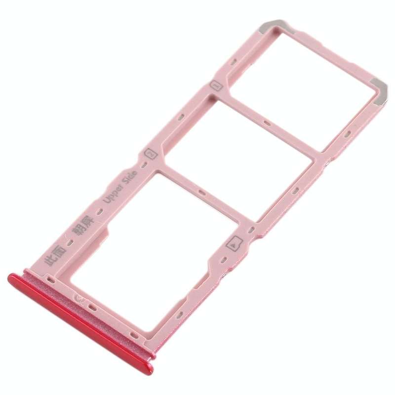 For Vivo Y93 2 x SIM Card Tray + Micro SD Card Tray (Red)