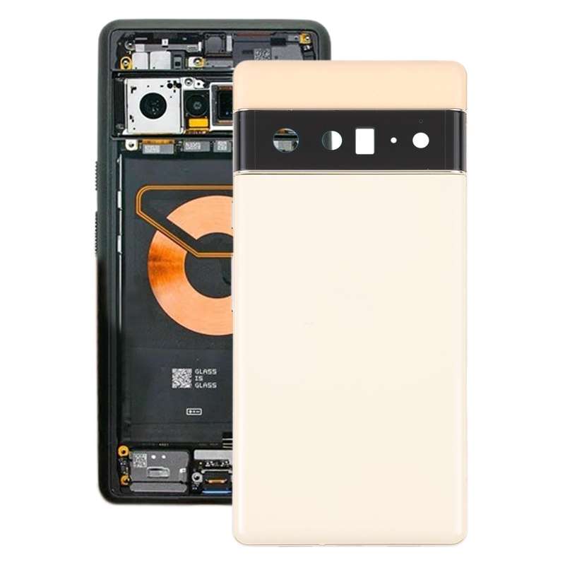 For Google Pixel 6 Pro Battery Back Cover with Middle Frame(Gold)