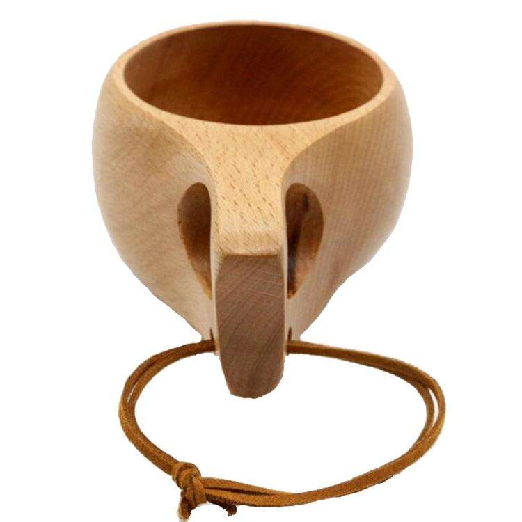 Hand Made Wood Tableware Green Wooden Cup, Capacity:101-200ml(Single Hole)