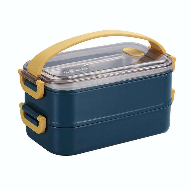 Large Capacity Refillable 304 Stainless Steel Insulated Lunch Box, Specification: 1.6L (Blue)