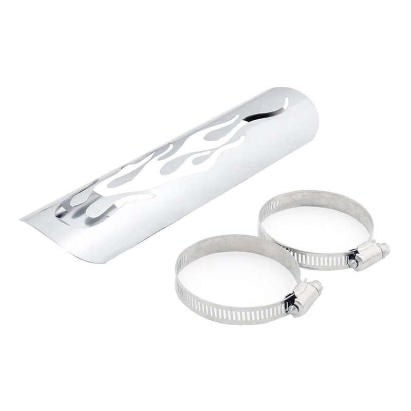Motorcycle Modification Accessories Universal Retro Exhaust Pipe Heat Shield (Silver)